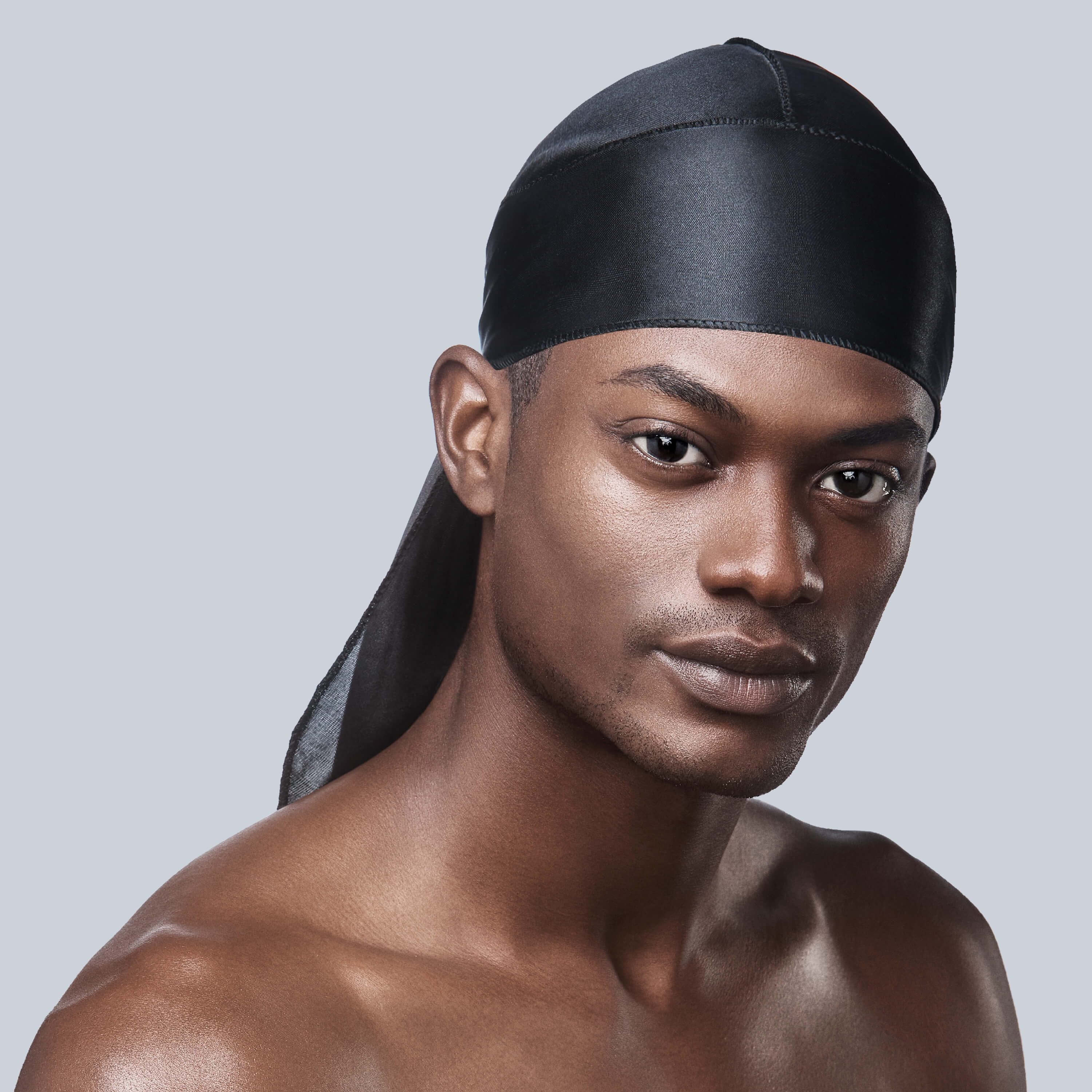 KISS Colors & Care Power Wave Satin Du Rag, Luxe Black & Gold Hat 