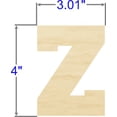 thumbnail image 2 of Pack of 1, 4 Inch x 1/8" Baltic Birch Plywood Z Collegiate Font Wood Letters for Wood Craft Project, Children or Adult Art Work, Home Décor and DIY Fun, Made in USA, 2 of 2