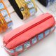 thumbnail image 2 of Estuche para lápices de lona con diseño de autobús bonito de 4 colores, estuche para bolígrafos con cremallera a la moda, bolsa de almacenamiento de cosméticos, color rojo, 2 of 2