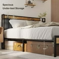 thumbnail image 4 of Lofka King Size Bed Frame with Storage Headboard, Metal Bed Frame, Dark Gray Headboard Cushion, 4 of 7