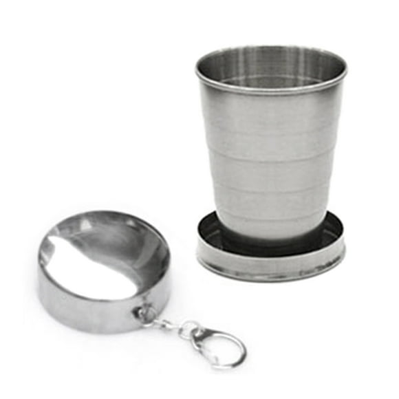Graflsoa Compact Stainless Steel Travel Cup - 75ml Foldable Design for Outdoor Adventures