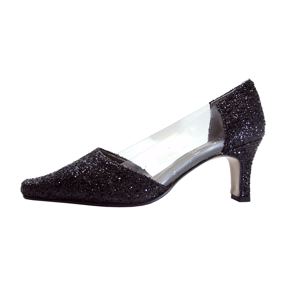 FLORAL Asha Women Wide Width Evening Dress Shoes for Wedding, Prom, Dinner BLACK 7