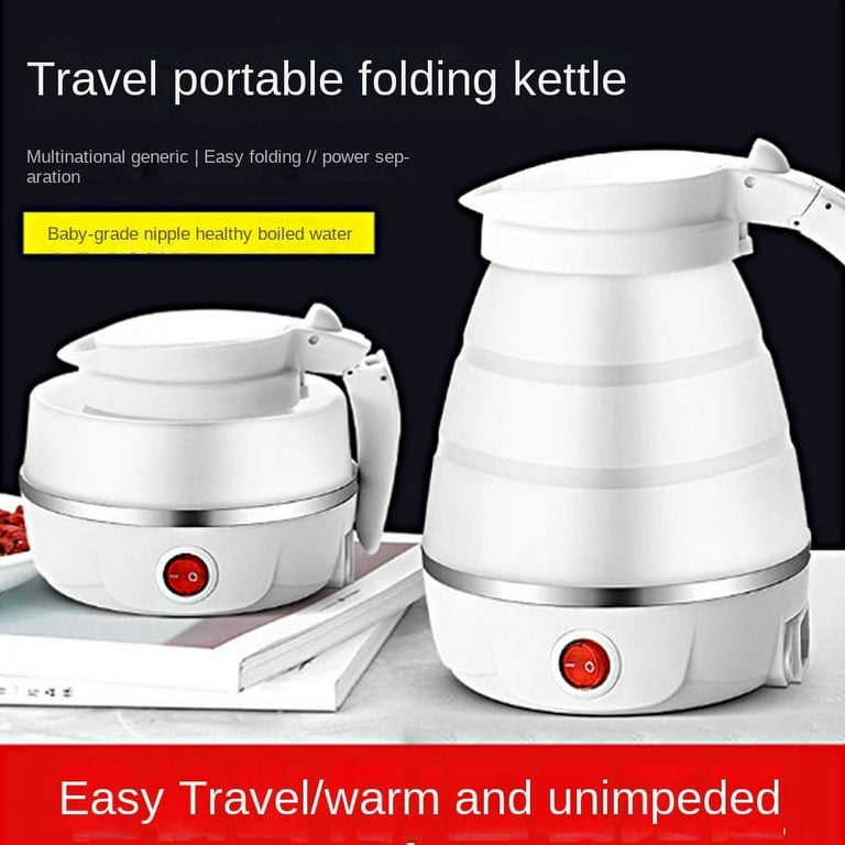Dace Portable Foldable Electric Travel Kettle, 800ML/27oz, White