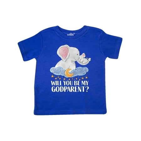 

Inktastic Will You Be My Godparent Elephants Moon and Stars Gift Toddler Boy or Toddler Girl T-Shirt