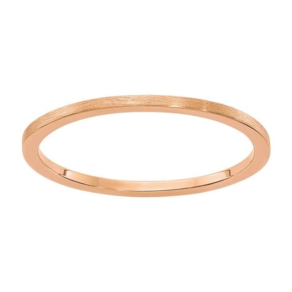 Stackable Expressions 14 Karat Rose Gold 1.2mm Flat Satin Band