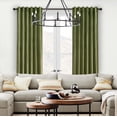 thumbnail image 4 of Jainmy Olive Green Velvet Curtains 84 inches 2 Panels, Luxury Blackout Curtains for Bedroom Living Room Thermal Insulated Room Darkening Drapes Back Tab,52"x84", 4 of 9