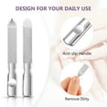 thumbnail image 2 of 2 limas de uñas de acero inoxidable de doble cara para manicura y pedicura con estuche de cuero para hombres y mujeres., 2 of 7