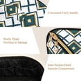 thumbnail image 5 of FORMRS Makeup Bag Travel Cosmetic Organizer for Women Fold Flat Zipper Pouch with Handle, Gold Geometric Pattern, 5 of 8