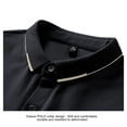 thumbnail image 4 of KeShDi Summer Linen Tshirt Mens Shirts Polo Shirt Men's Summer Casual Short Sleeve Top Solid Color T-shirt Half Sleeve Short Sleeve Collar Top/Shirt Black 4X, 4 of 8