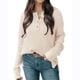 thumbnail image 1 of Blusa de mujer con botones de manga larga y hombros caídos, blusa de corte informal transpirable a la moda para mujer, color albaricoque S, 1 of 6