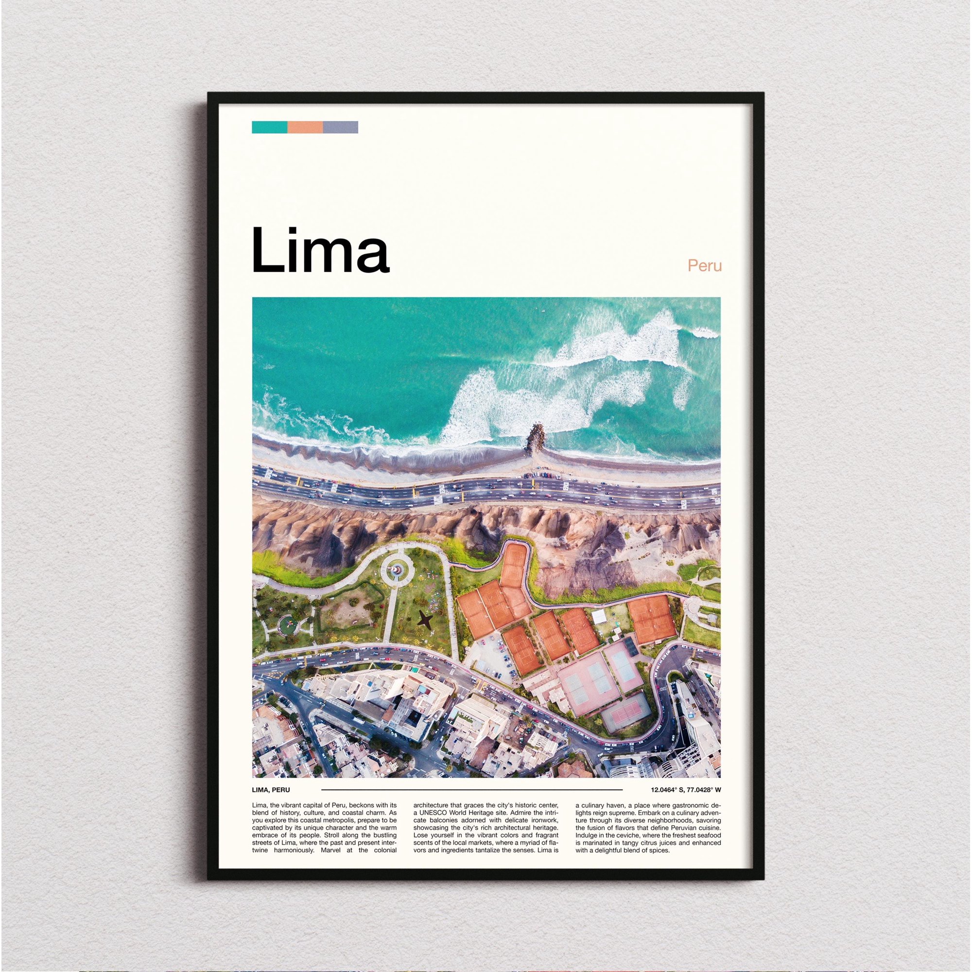 Lima Print, Lima Wall Art, Lima Poster, Lima Art Print, Peru Print, Peru Wall Art, Poster Only