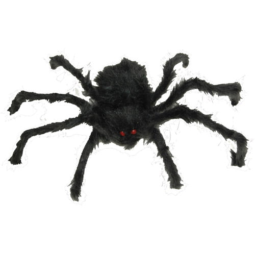 Pack of 24 Spooky Black Plastic Spiders for Halloween Decorations by Lights4fun