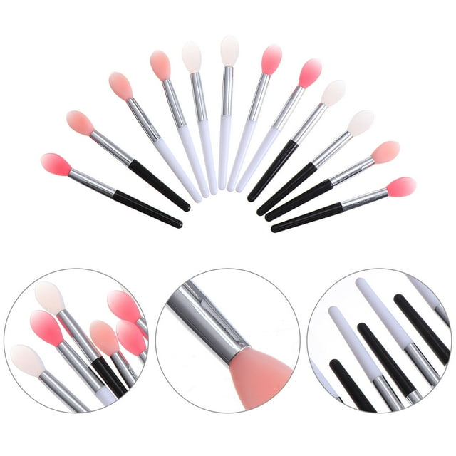 HORIALENCE 12Pcs Silicone Lip Brushes For Beginners And Professionals In Assorted Colors For Home Use