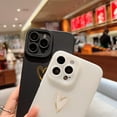 thumbnail image 5 of for iPhone 13 Pro Max Case(2021 6.7"), Side&Back Cute Plated Love Heart with Anti-Fall Lens Cameras Cover Protection Soft TPU Shockproof Anti-Fingerprint Phone Cases for Women Girls Men,Black, 5 of 9