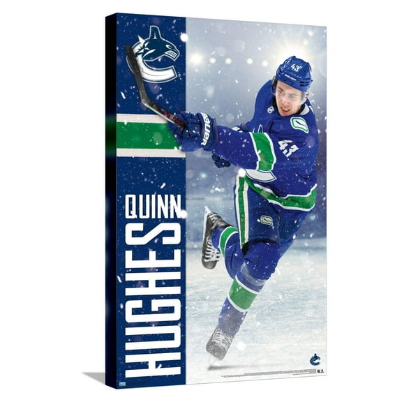 NHL Vancouver Canucks - Quinn Hughes 20 Canvas Wall Poster, 14.725" x 22.375"