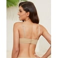 thumbnail image 3 of Wingslove Strapless Bra for Women Underwired Push Up Full Figure Bra Multiway Carpet 8-Way Convertible Straps,Toffee White 36C, 3 of 5
