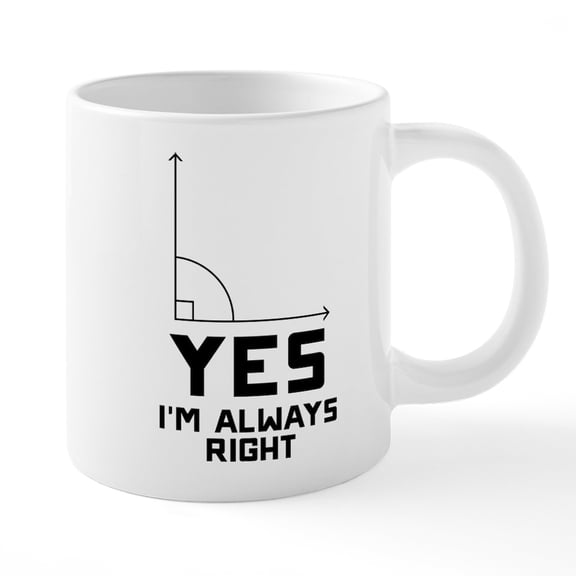 CafePress - Yes I'm Always Right - 20 Oz White Ceramic Mega Mug