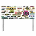 thumbnail image 3 of Vintage Headboard, Vintage Old Fashioned Photo Cameras Hobby Studio Themed Graphic Design, Upholstered Decorative Metal Bed Headboard with Memory Foam, Full Size, Multicolor, by Ambesonne, 3 of 4