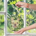 thumbnail image 3 of Happy French Bulldog Welcome St Patrick's Day Lucky Shamrocks Clover Stained Glass Suncatcher Dog Lover Gifts Window Hanging Sign Decor - 22001, 3 of 5