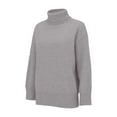 thumbnail image 3 of Women'S Loose Long-Sleeved Solid Color Sweater Classic Autumn and Winter Sweater Light Gray L, 3 of 7