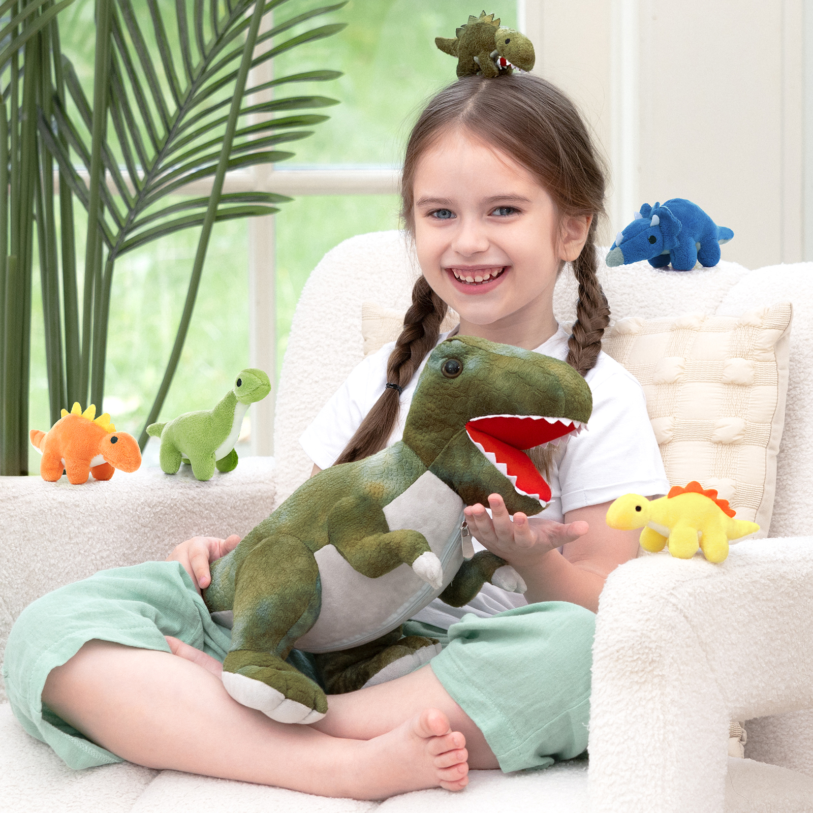 MaoGoLan Giant T-Rex Plush with 5 Baby Dinosaurs photo 4