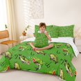 thumbnail image 3 of Feelyou Green Largemouth Bass Fish Bedding Comforter Set for Men Kids, Retro Hook Wildlife Queen Bedding Sets, Reversible, 7 Pieces, 3 of 7