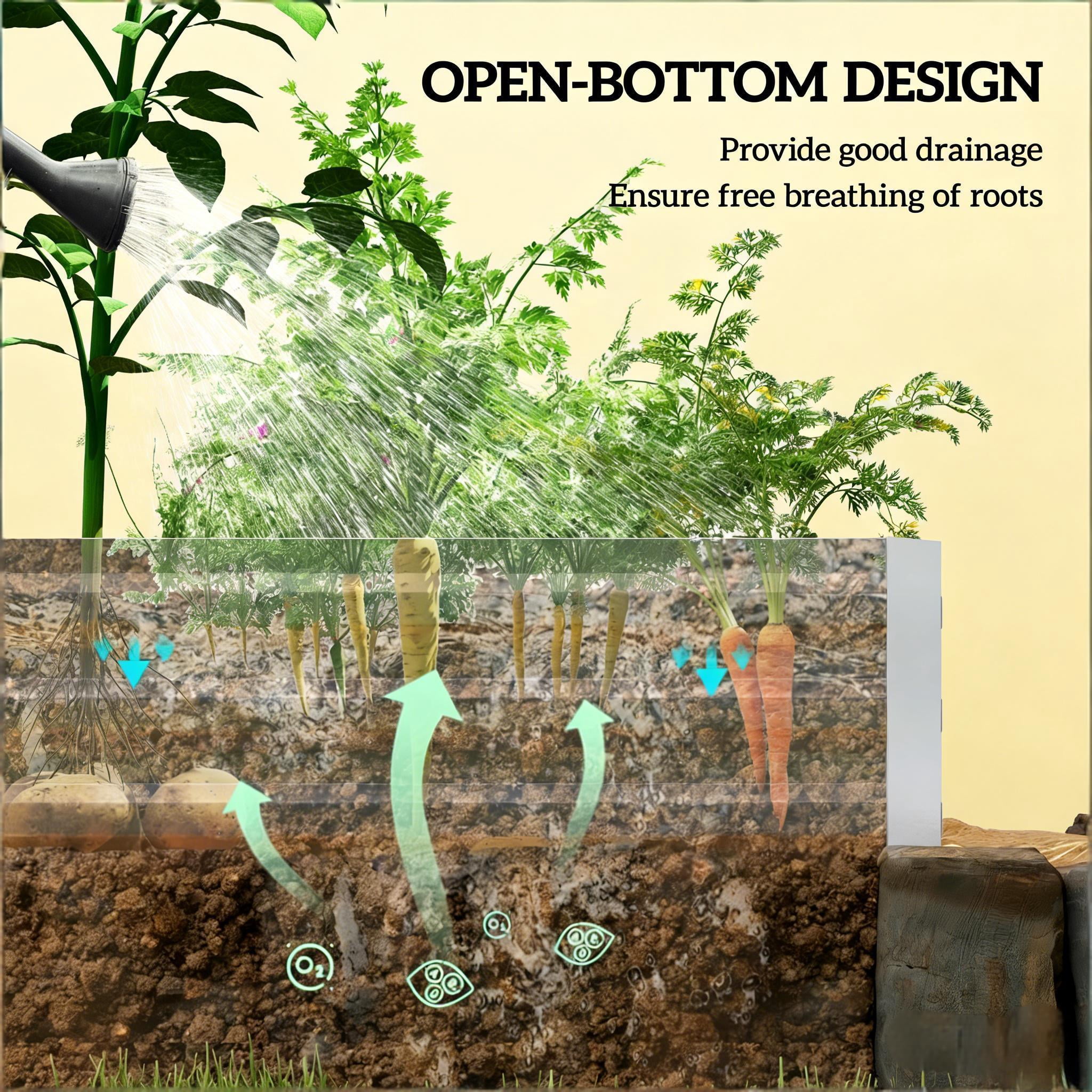 Flower Box Garden Plant Bed Metal Raised Planter Box