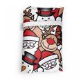 thumbnail image 4 of Christmas Reusable Market Bag, Snowman Reindeer Santa Claus Cartoon Image Theme Winter, Printed Foldable Bag for Shopping and Grocery Large Capacity, Pale Brown White and Red, by Ambesonne, 4 of 4