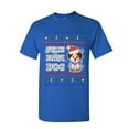 thumbnail image 1 of Tee Hunt Feliz Navi Dog Ugly Sweater T-Shirt Christmas Xmas Pet Paws Pup Mens Shirt, Blue, 5X-Large, 1 of 4