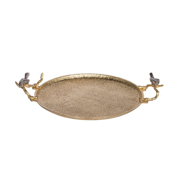 A and B Home A&B Home Alvada 5-inch Shiny Gold Contemporary Decorative Tray