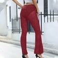 thumbnail image 5 of Aoochasliy Womens Pants Clothes Casual Ladies Sexy Mesh Sheer Solid Color Elastic Flared Pants, 5 of 5