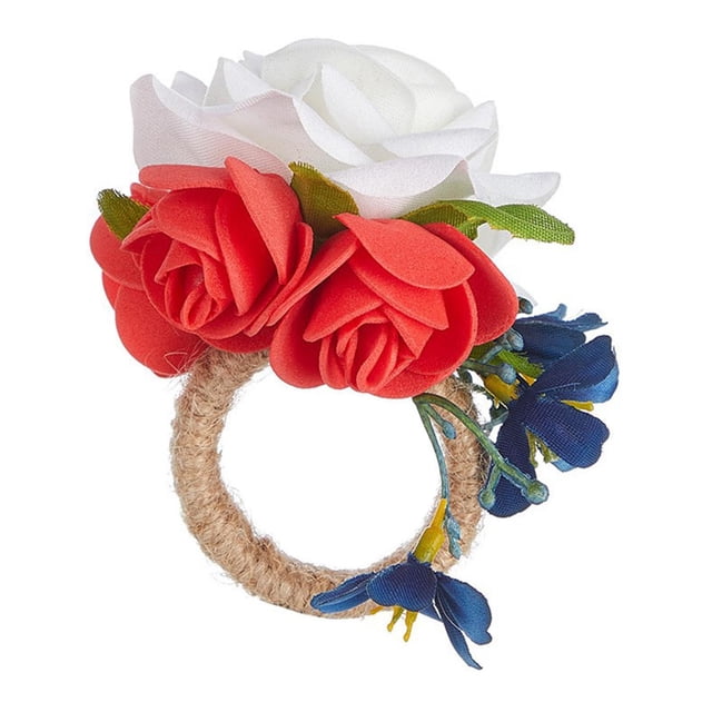 fheaev Independence Day Party Table Napkin Rings - Patriotic Decorations For Celebrations