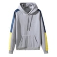 thumbnail image 2 of RKSTN Hoodies for Men Fall Fashion Soft Sweatshirt Raglan Long Sleeve Hooded Sweatshirt Casual Color Block Drawstring Pullover Hoodie Mens Sweatshirt, 2 of 9