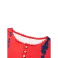 thumbnail image 5 of Qiylii Female Dandelion Print Round Neck Lace Patchwork Long Sleeve Tops T shirt with Buttons, 5 of 9
