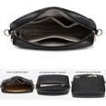thumbnail image 4 of 1 pieza Bolso bandolera de cuero para mujer con cremallera Bolso bandolera para cámara, 27*7*19 cm, negro, 4 of 5