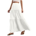 thumbnail image 1 of Faldas Elásticas de la Cintura para las Mujeres Color Sólido de la Longitud Del Tobillo de la Falda Maxi Casual Spring, Faldas Casuales para las Mujeres de Verano, 1 of 9