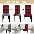 thumbnail image 4 of Christmas Chair Covers Set of 4, Stretch Xmas Kitchen Chair Cover Removable Washable Holiday Parsons Chair Slipcovers for Dining Room, Christmas Decoration, Ceremony (Black/Red Plaid), 4 of 6