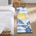 thumbnail image 3 of Yayeee Runner Rug for Bedroom 2'x6' Machine Washable Hallway Non Slip Mat, Light Blue Lemon, 3 of 8