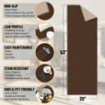 thumbnail image 4 of Ottomanson Solid Bathroom Runner Rug 20" x 53" - Non Slip Low Pile Carpet, Brown, 4 of 14