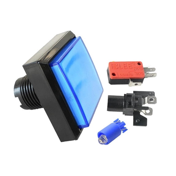 Arcade Square Push Buttons Illuminated 12V LED Lamp Built-in Microswitch