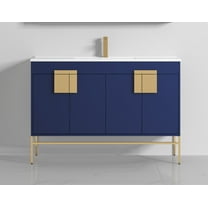 47" Tennant Brand Kuro Minimalistic Navy Blue Single Sink Bathroom Vanity