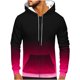 thumbnail image 1 of Sudadera con capucha para hombre, informal, a la moda, con cremallera, estampado degradado, manga larga, sudadera con capucha, blusa de poliéster para hombre, 1 of 3