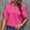 Hot Pink, variant on Pincandy Women's 2025 Summer Chiffon Blouses Short Sleeve V Neck Tshirts Loose Casual Flowy Dressy Tops for Leggings Blouse,Pink,XL