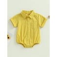 thumbnail image 2 of Bagilaanoe Newborn Baby Girl Boy Shirts Rompers Short Sleeve Bodysuits 6M 12M 18M 24M Infant Casual One Piece Short Jumpsuit, 2 of 8