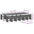 thumbnail image 4 of vidaXL 13 Piece Garden Dining Set with Cushions Grey Poly Rattan, 4 of 5