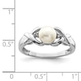 thumbnail image 4 of Sterling Silver Rhodium FW Cultured Button Pearl & Diamond Ring QDX858, 4 of 6