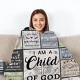 thumbnail image 3 of LHSHID Christian Gifts for Women Men Faith Bible Religious Gifts for Bible Verse Blanket Christian Inspirational Gifts for Women Faith Based Gifts I Am a Child of God Throw Flannel Blanket 40"x50", 3 of 9