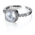 thumbnail image 2 of Square Cut AAA CZ Wedding Jewelry Band 925 Silver Women's Wedding Ring Size 6-10, 2 of 2