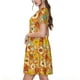 thumbnail image 2 of Easygdp Daisy maple fall para Vestido Transpirable de Mujer, Vestido Suelto de Manga Corta con Pliegues y Bolsillos para el Verano, 2 of 6