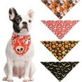 thumbnail image 5 of Halloween Dog Bandana 4 Pack - Soft and Breathable Pet Triangle Scarf Bibs, Full of Halloween Element Patterns, for Dogs and Cats, 5 of 5